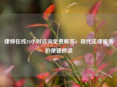 律师在线24小时咨询免费解答：现代法律服务的便捷桥梁