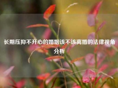 长期压抑不开心的婚姻该不该离婚的法律视角分析