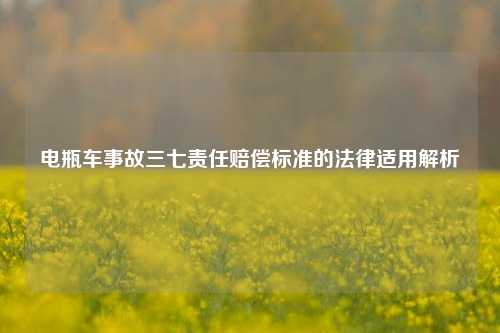 电瓶车事故三七责任赔偿标准的法律适用解析