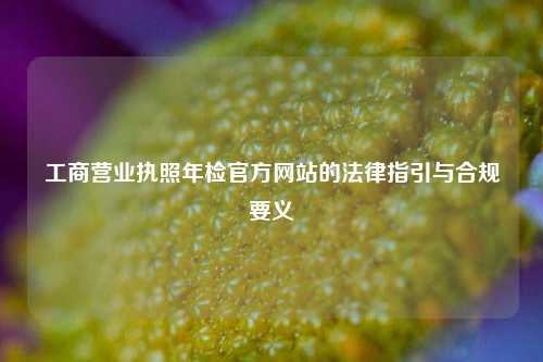 工商营业执照年检官方网站的法律指引与合规要义